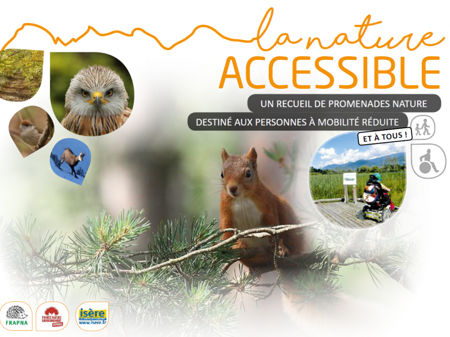 Première page de « La Nature accessible », un guide de balade pour la mobilité réduite, nature isère