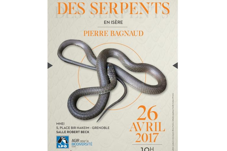 Affiche de la conférence serpents 26-04-2017-MNEI, nature isère