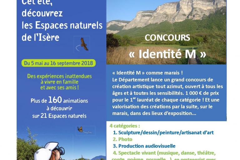 Flyer "Identité M" : le concours de création du marais de Montfort, nature isère