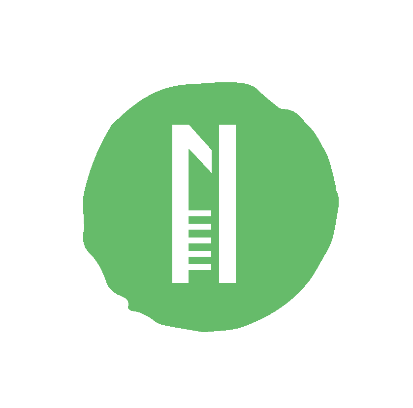Logo de l'association Nemeton - La lettre N majuscule écrite en blanc dans un rond vert