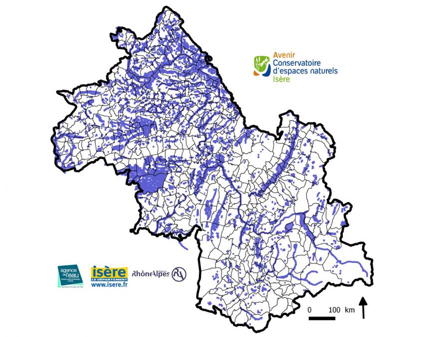 Carte des zones humides de l’Isère