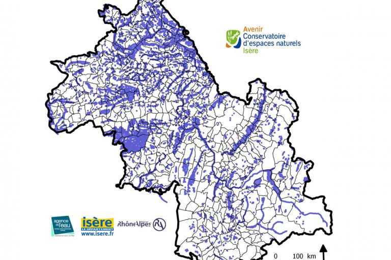 Carte des zones humides de l’Isère